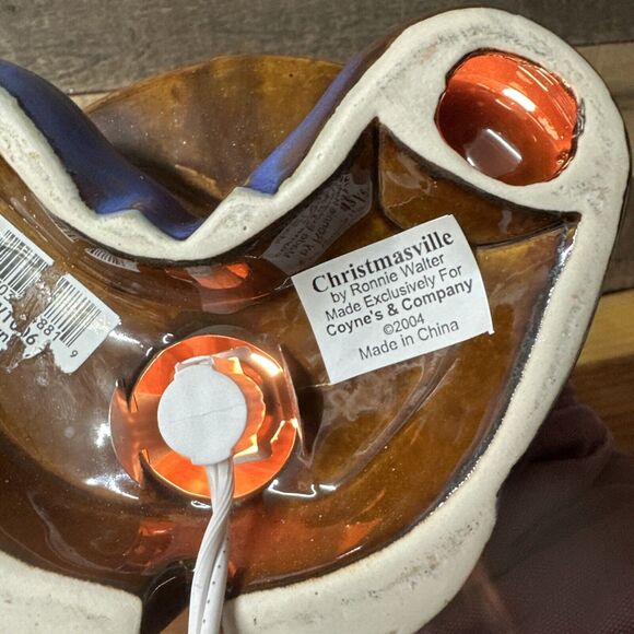 Vintage Christmasville By Ronnie Walter Light Up Santa Porcelain Star Cutouts - Picture 7 of 8